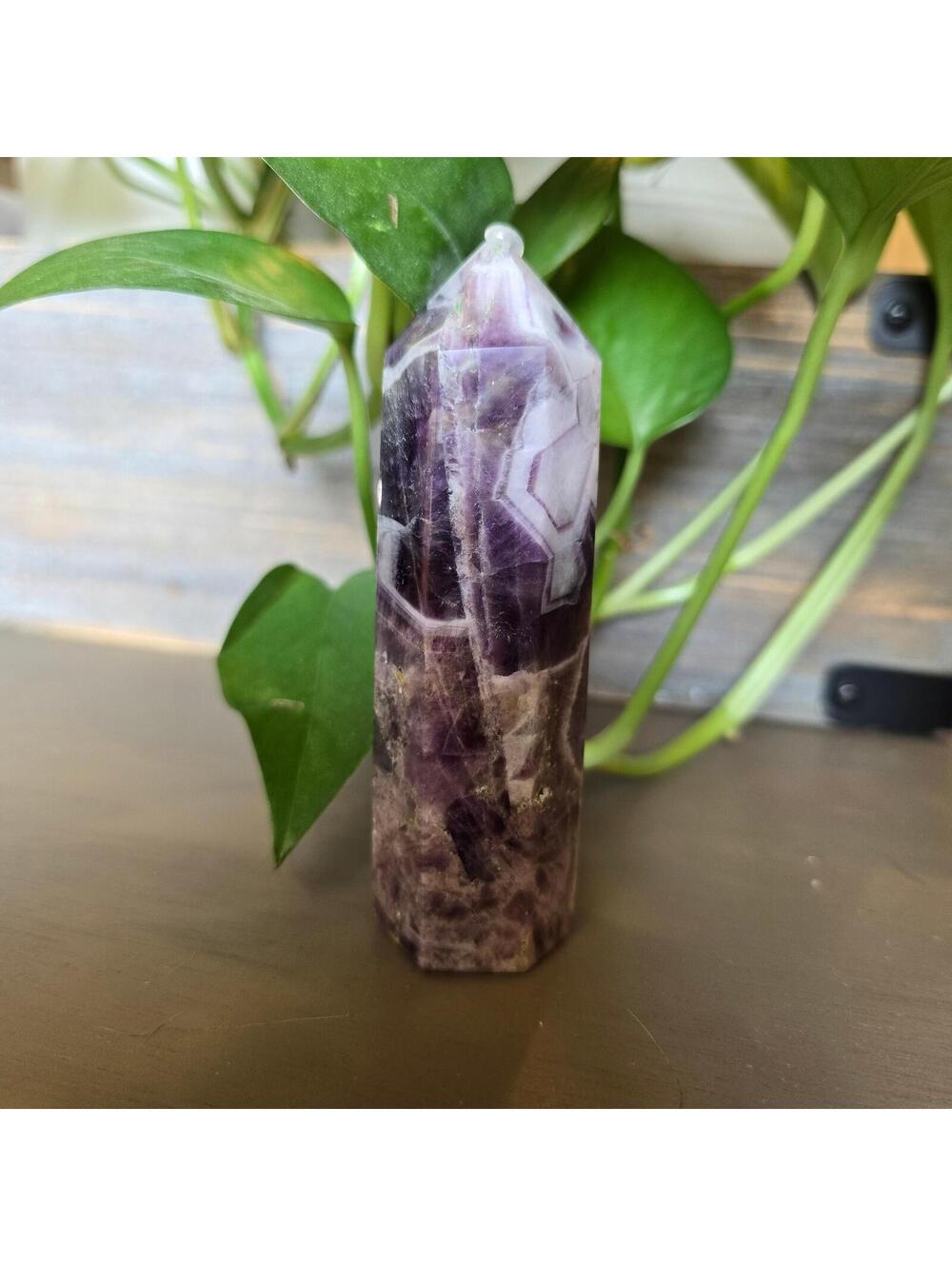 524. Amethyst Natural Crystal 4" Tower - Picture 2 of 2